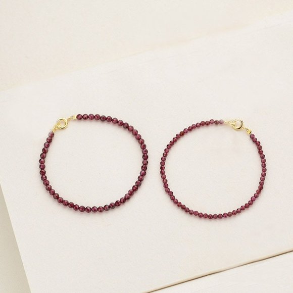 Natural Garnet Gemstone Bracelet- Healing Crystal Balance Calming Dainty - Picture 4 of 4